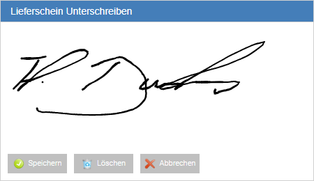 Lieferschein digital unterschreiben im Online Rechnungsprogramm Auftrags-WEBManager